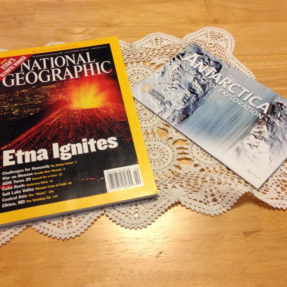 National Geographic Magazine, Volcano Etna, Map Supplement: Antartica